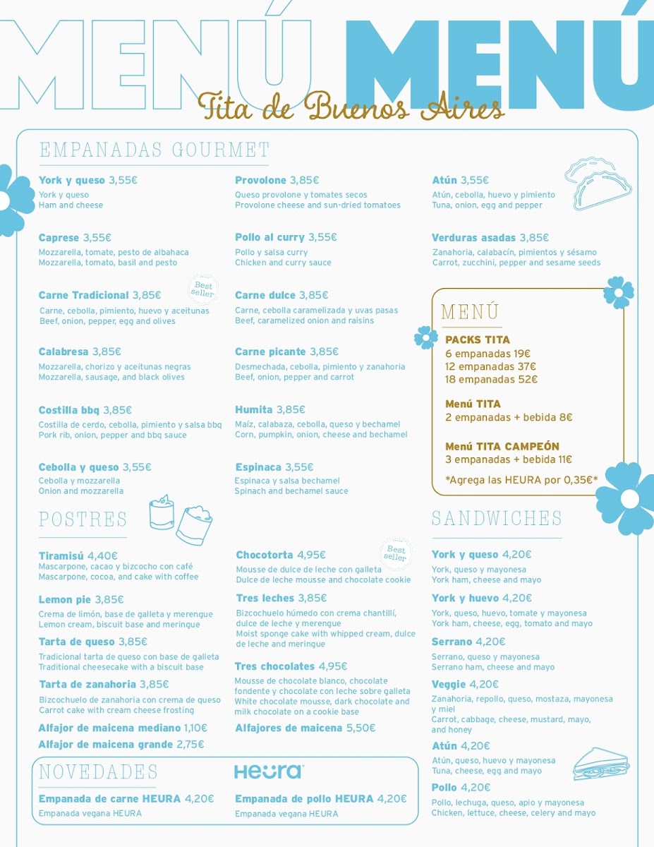 Menu Empanadas Tita De Buenos Aires-1